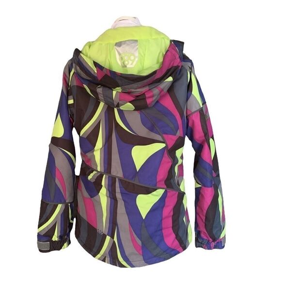 686 Snowboard Ski Jacket Graphic Neon Graphic Multicolor Sz XS - Picture 3 of 14